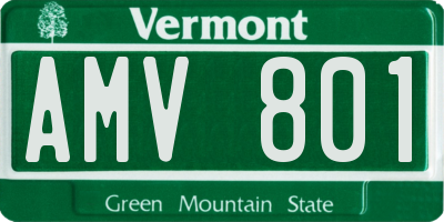 VT license plate AMV801
