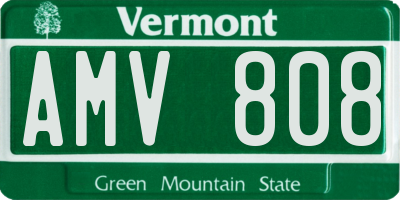 VT license plate AMV808