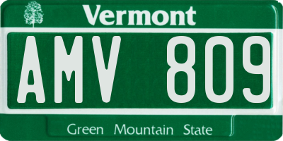 VT license plate AMV809