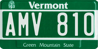 VT license plate AMV810