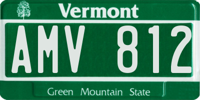 VT license plate AMV812