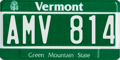 VT license plate AMV814