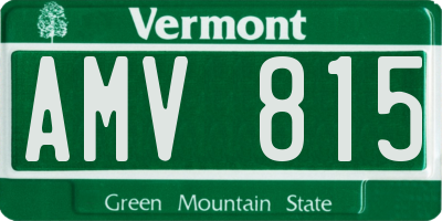 VT license plate AMV815