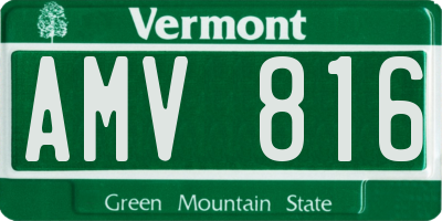 VT license plate AMV816