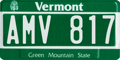 VT license plate AMV817