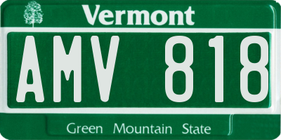 VT license plate AMV818