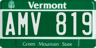 VT license plate AMV819