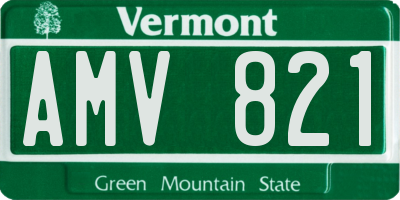 VT license plate AMV821