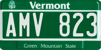 VT license plate AMV823