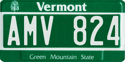 VT license plate AMV824