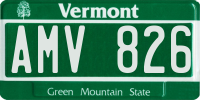 VT license plate AMV826