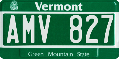 VT license plate AMV827
