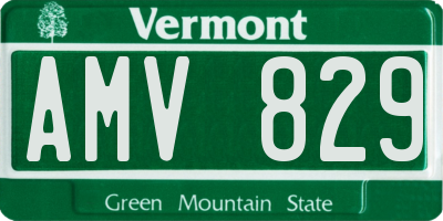 VT license plate AMV829