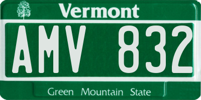 VT license plate AMV832
