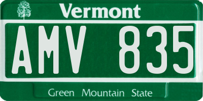 VT license plate AMV835