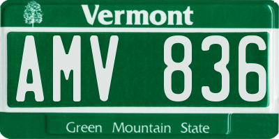 VT license plate AMV836