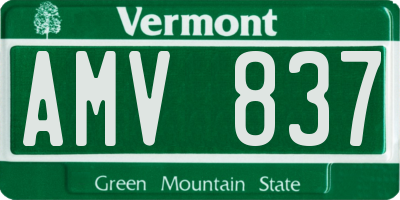 VT license plate AMV837