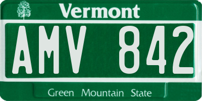 VT license plate AMV842