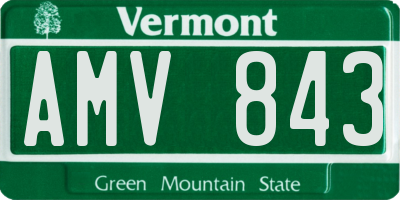 VT license plate AMV843