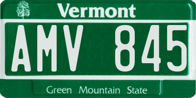 VT license plate AMV845