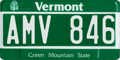 VT license plate AMV846