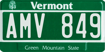 VT license plate AMV849