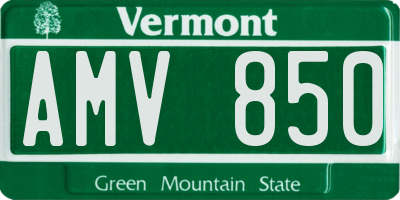 VT license plate AMV850