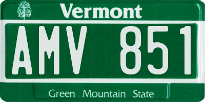 VT license plate AMV851