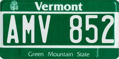 VT license plate AMV852