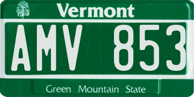 VT license plate AMV853