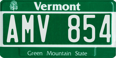 VT license plate AMV854
