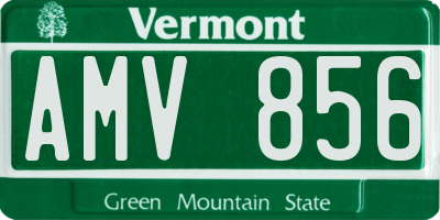 VT license plate AMV856
