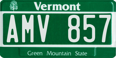 VT license plate AMV857