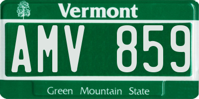 VT license plate AMV859
