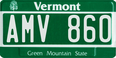 VT license plate AMV860
