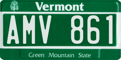 VT license plate AMV861