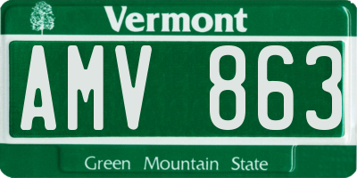 VT license plate AMV863