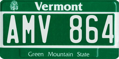 VT license plate AMV864