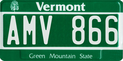 VT license plate AMV866