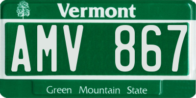 VT license plate AMV867