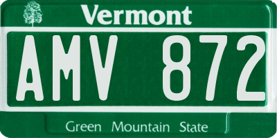 VT license plate AMV872