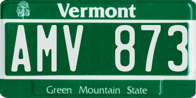 VT license plate AMV873