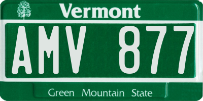 VT license plate AMV877