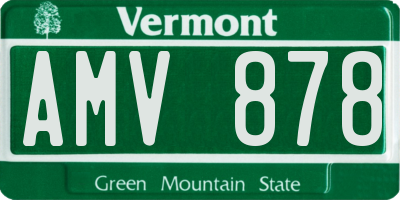 VT license plate AMV878