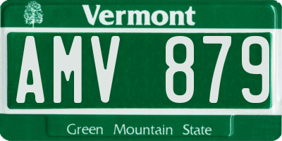VT license plate AMV879