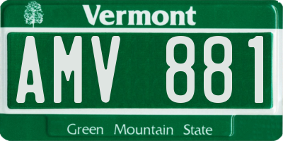 VT license plate AMV881