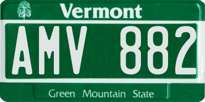 VT license plate AMV882