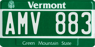 VT license plate AMV883