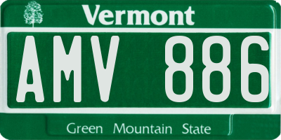 VT license plate AMV886