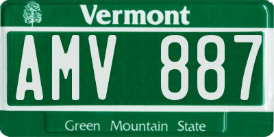 VT license plate AMV887